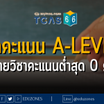 ผลคะแนน A-LEVEL พบหลายวิชาคะแนนต่ำสุด 0 คะแนน