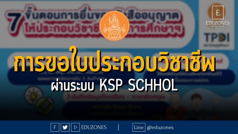 การขอใบประกอบวิชาชีพ ผ่านระบบ KSP Schhol