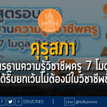 คุรุสภา ให้ความหมายมาตรฐานความรู้วิชาชีพครู จำนวน 7 โมดูล (Module) (สำหรับผู้ได้รับยกเว้นไม่ต้องมีใบอนุญาตประกอบวิชาชีพควบคุมเป็นการชั่วคราวฯ)