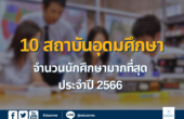 Top10 มหาวิทยาลัยที่มีผู้เรียนมากที่สุดในประเทศไทย ประจำปีการศึกษา 2566