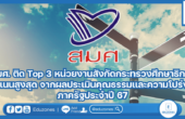 สมศ. ติด Top 3 หน่วยงานสังกัดกระทรวงศึกษาธิการคะแนนสูงสุด จากผลประเมินคุณธรรมและความโปร่งใสภาครัฐประจำปี 67